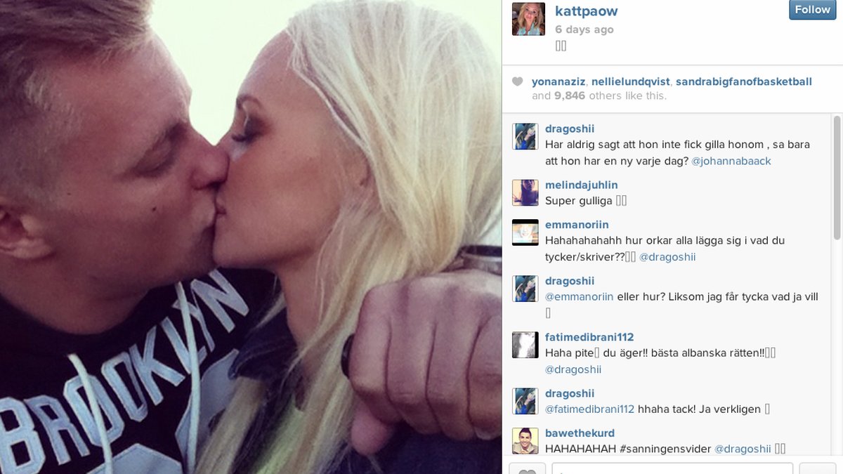 På Instagram visar paret sina känslor öppet 